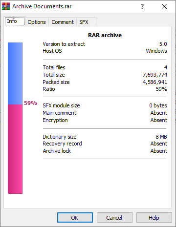 Interfaz WinRAR